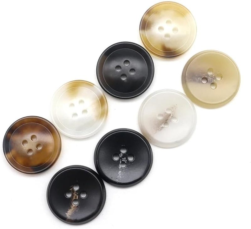 25mm 20 Pcs Resin 4 Hole Buttons Flatback Round Sewing Buttons Bulk For Shirts Suits Coats DIY Craft - Image 5